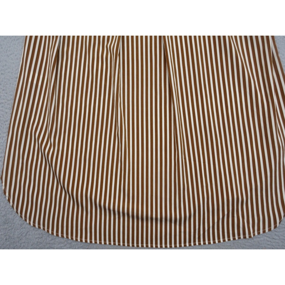 VICI Stripe Shirt Dress Women S Brown White Neutral Relaxed Capsule Quiet Luxury - Picture 10 of 16